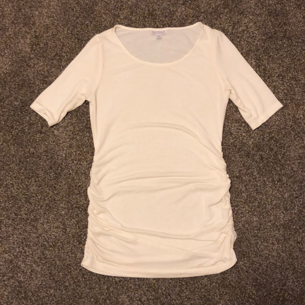 A Pea in the Pod Cream 3/4 Maternity Top